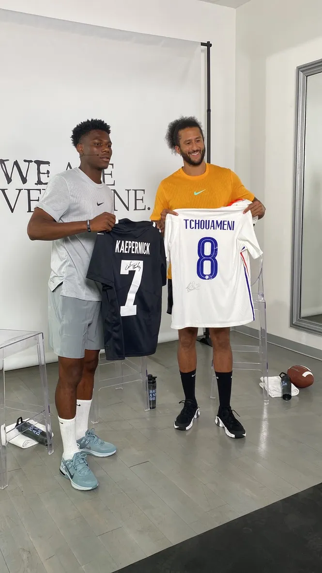 Nike NTC — Colin Kaepernick et Aurélien Tchouaméni lors de la NTC Live experience